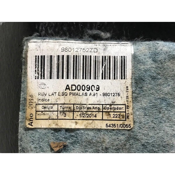Forro Lateral Esquerdo Porta Malas Peugeot 208 1.6 2014